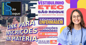 Inscrições para o Vestibulinho Etec São Roque vai até esta sexta-feira (07)