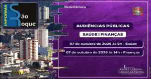 🎤 Câmara Municipal de São Roque realizará duas Audiências Públicas nesta quarta (07)